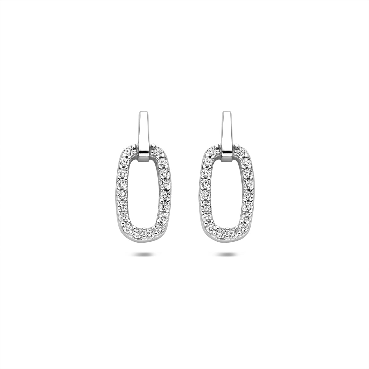 Zilveren oorknoppen zirkonia | 16,5x7mm