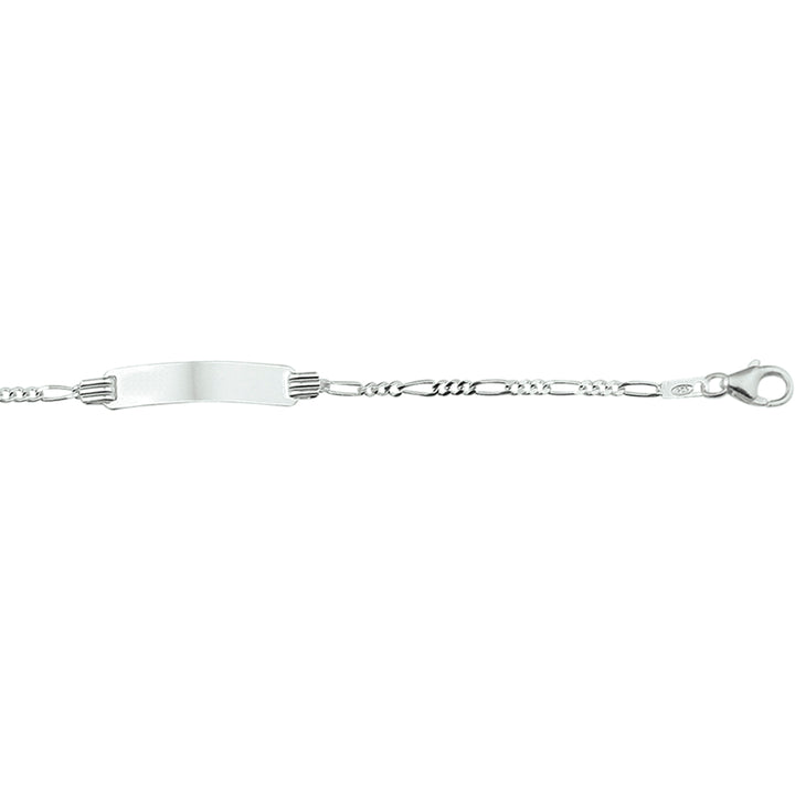Zilveren graveerarmband figaro plaat 4,8mm | 11-13cm
