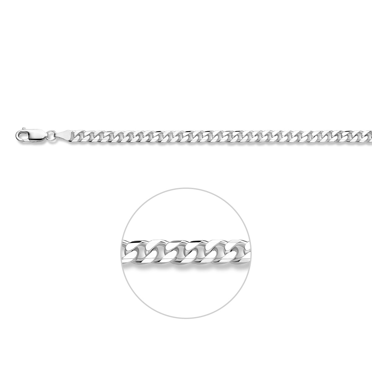 Zilveren armband gourmette 5.0mm | 20cm