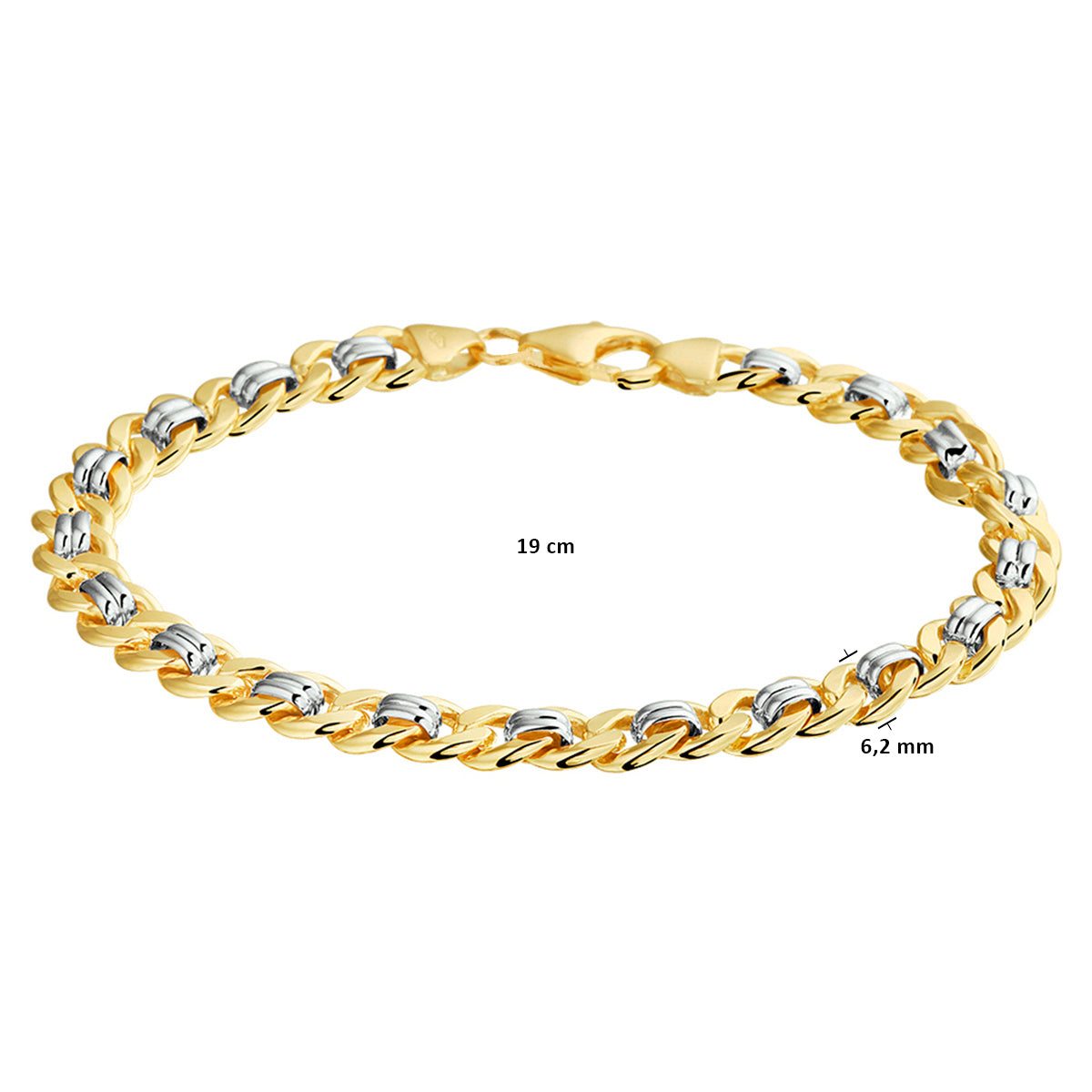 Silgold armband geslepen gourmette 6,2 mm | 19 cm
