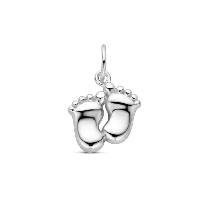 Zilveren hanger babyvoetjes | 16mm