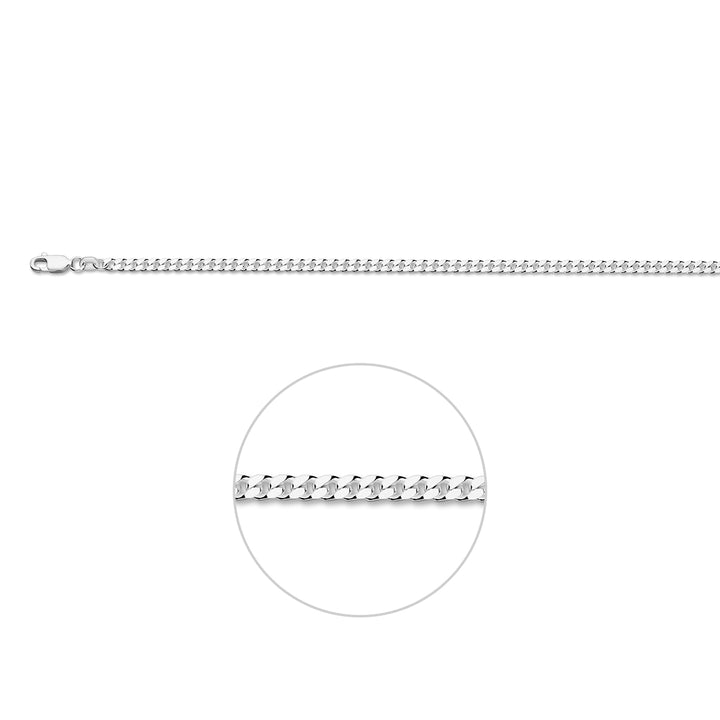 Zilveren lengtecollier - gourmette 6-zijdes geslepen 2.8mm