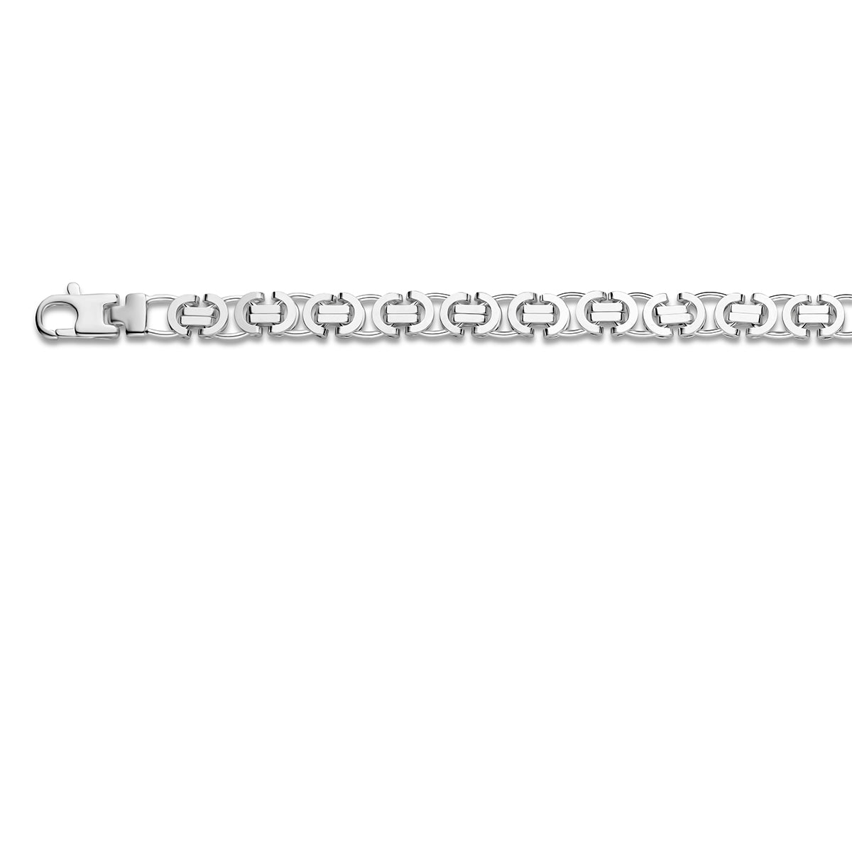 Zilveren lengtecollier - Konings plat 7.5mm