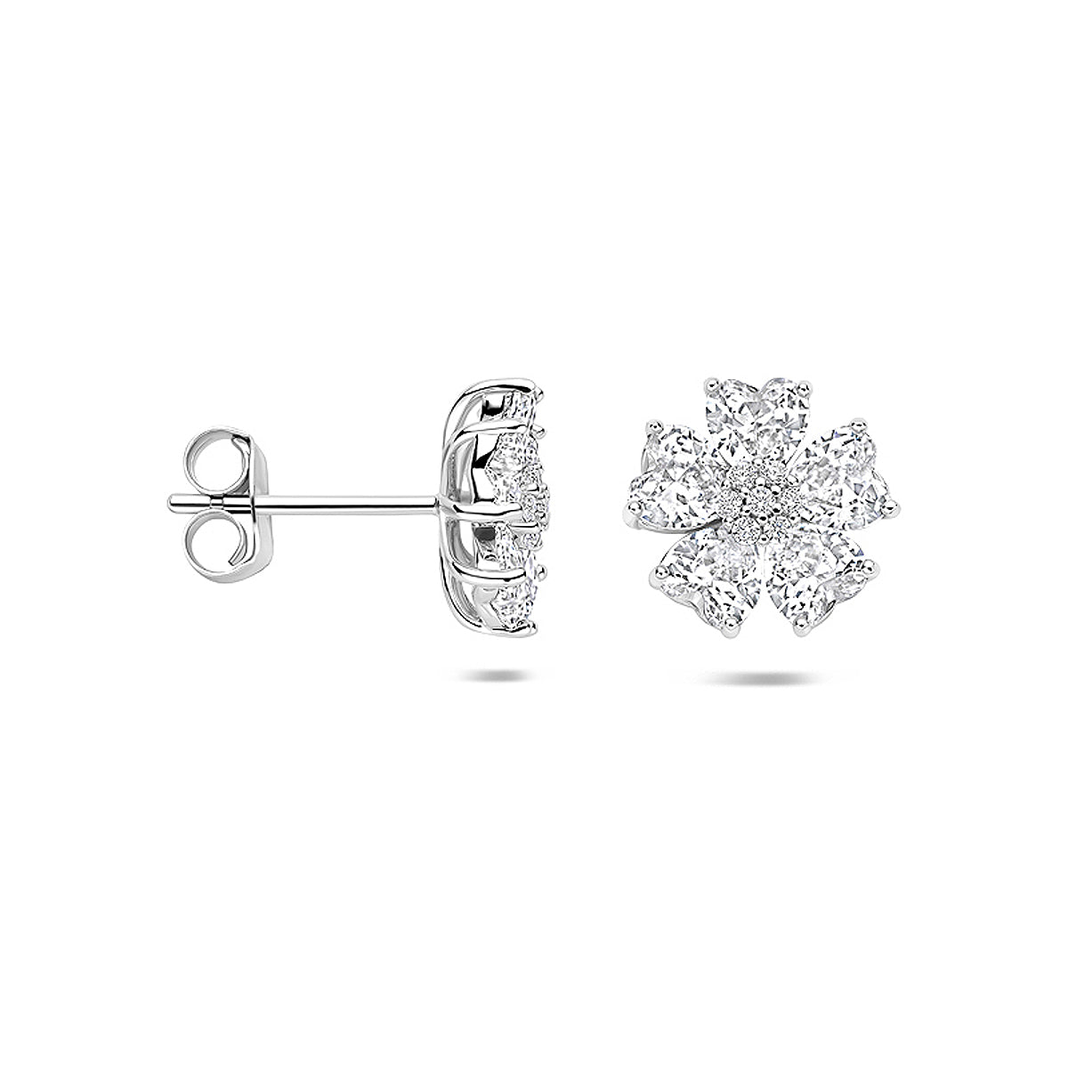 Zilveren oorknoppen zirkonia | 10.5x10.5mm