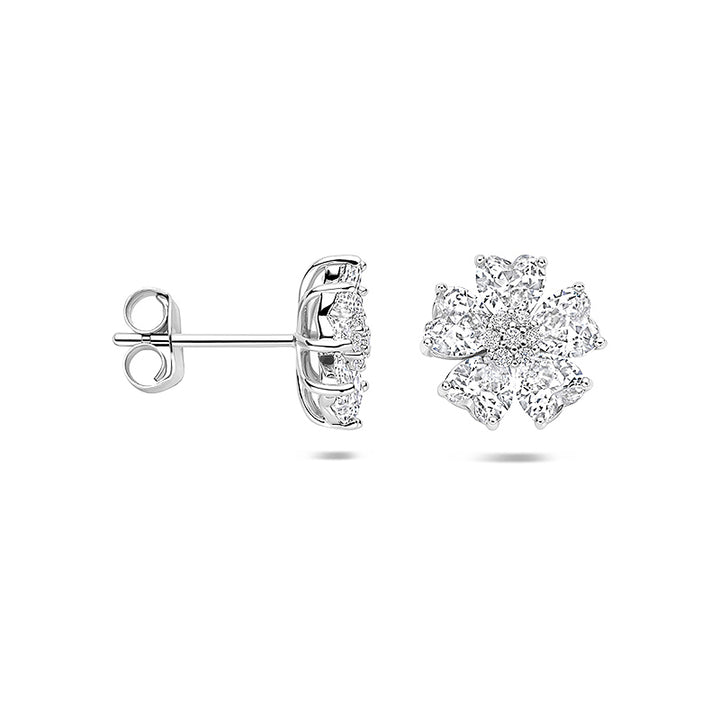 Zilveren oorknoppen zirkonia | 10.5x10.5mm