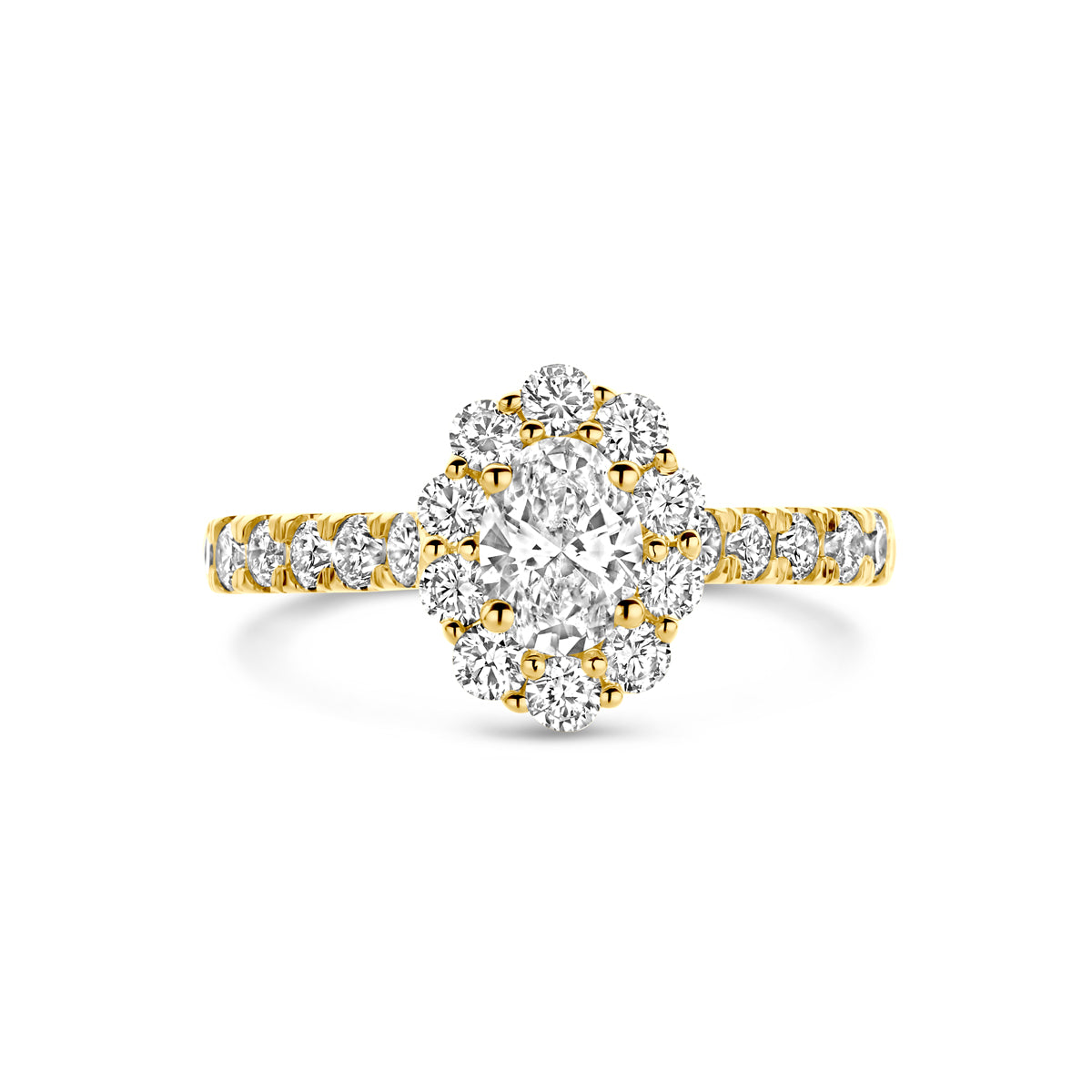 Facette - 14krt geelgouden ring met LG diamant 1.29ct GHSI - Inclusief IGI certificaat 0.51 E-VS1