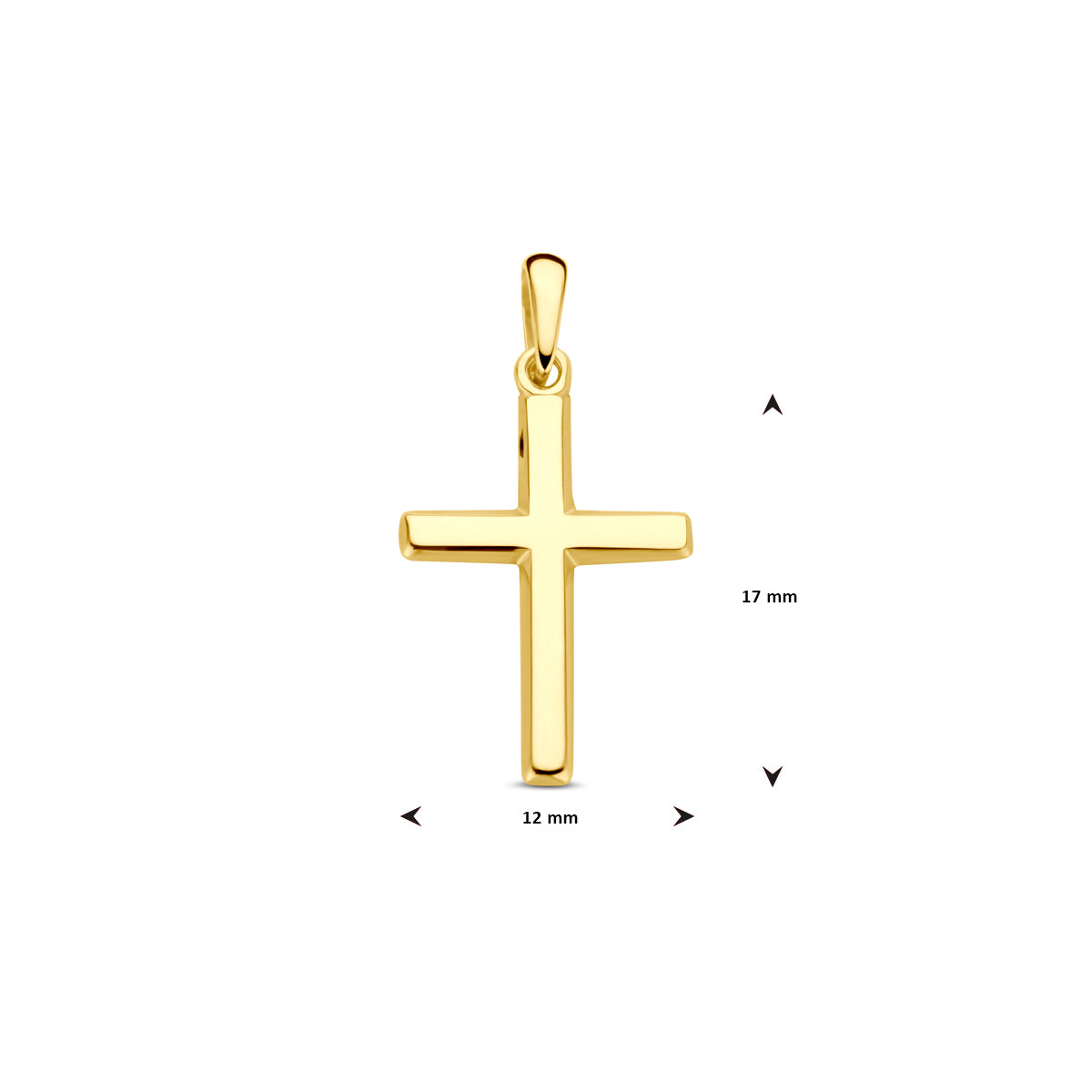 14krt geelgouden hanger kruis 17x12mm