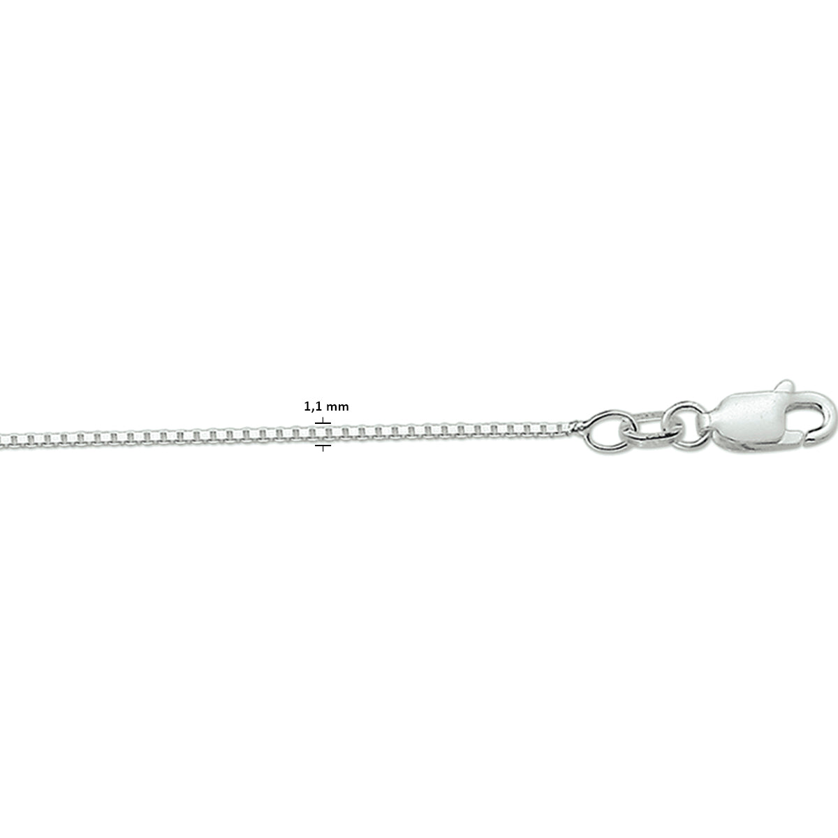 Zilveren lengtecollier - Venetiaans 1.1mm