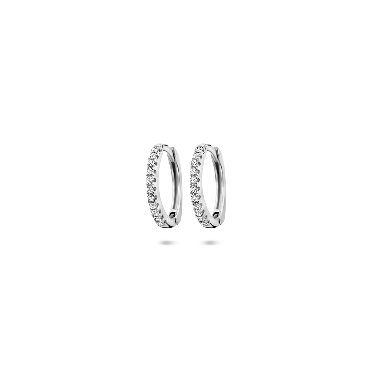 Zilveren klapoorringen zirkonia | 11x1,5mm