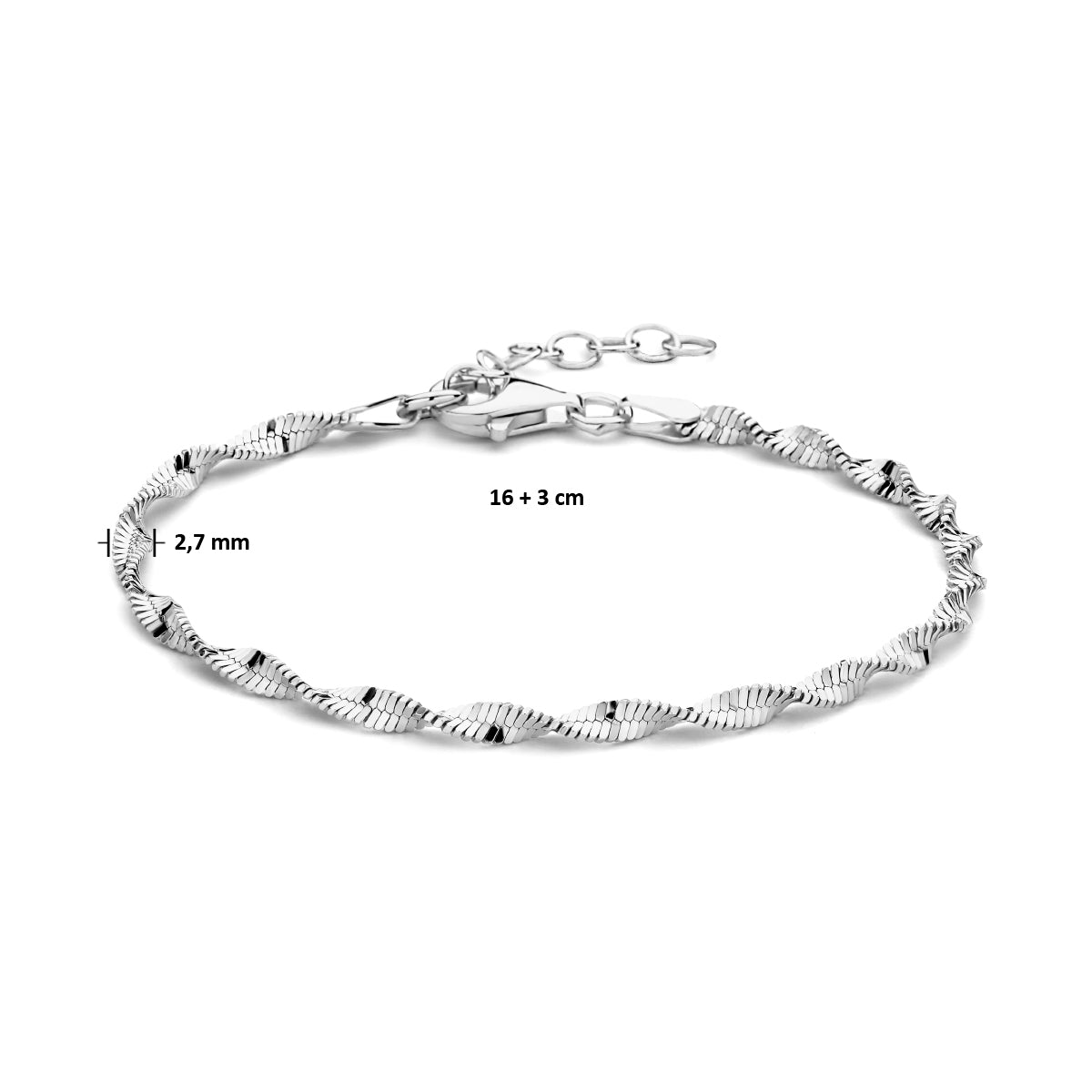 Zilveren armband fantasie 2,7mm | 16-19cm
