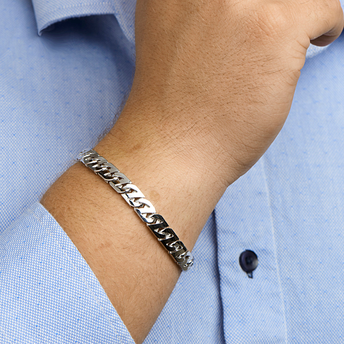 Zilveren armband gourmette 7mm | 20cm