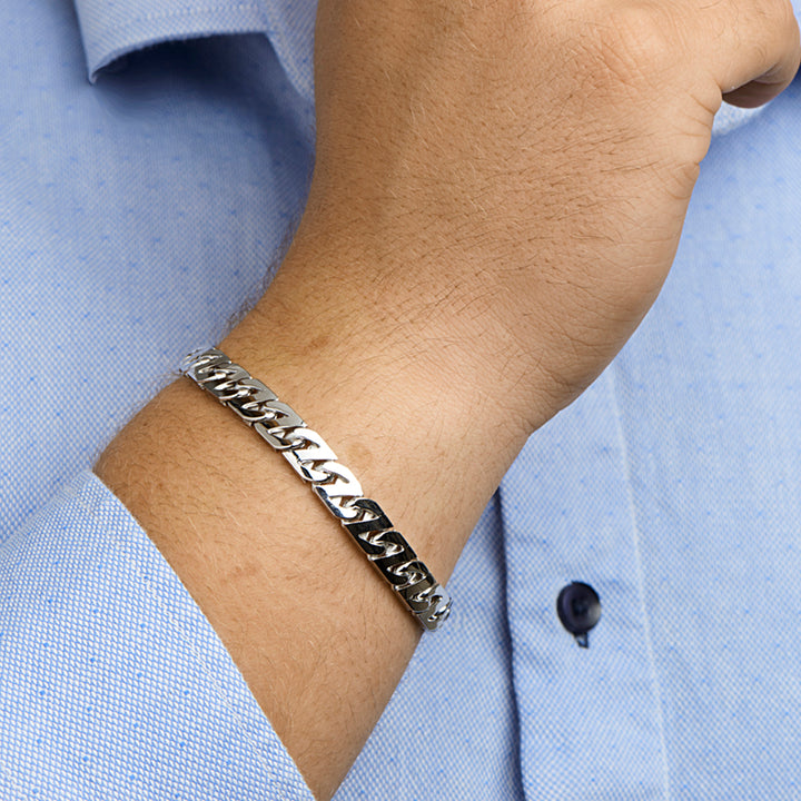 Zilveren armband gourmette 7mm | 20cm