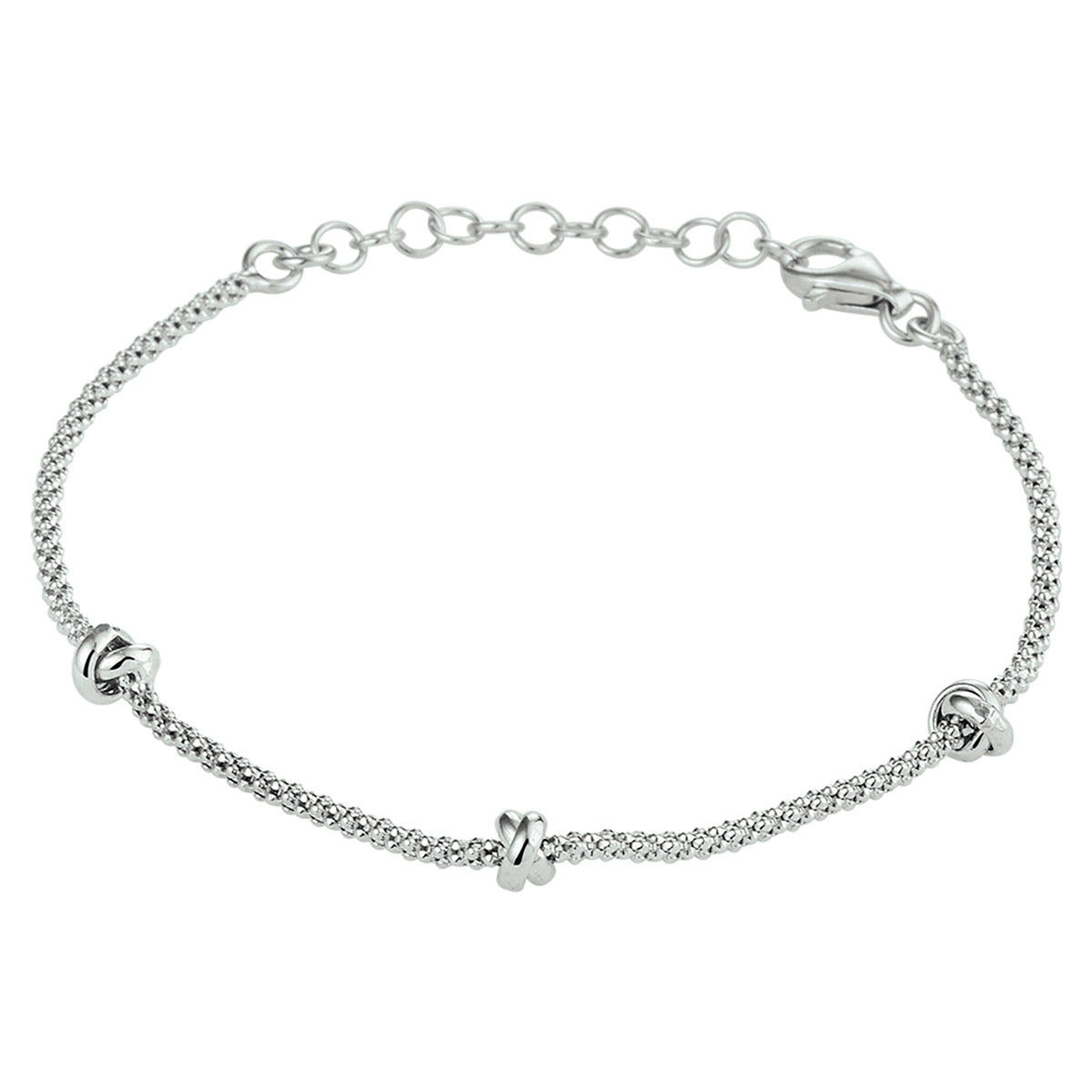 Zilveren armband knopen 4,5mm | 16-19cm