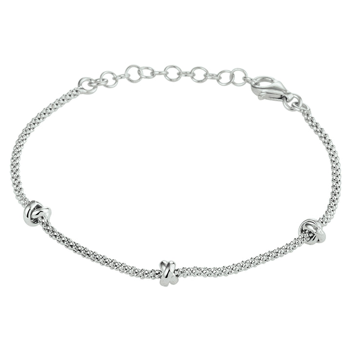 Zilveren armband knopen 4,5mm | 16-19cm