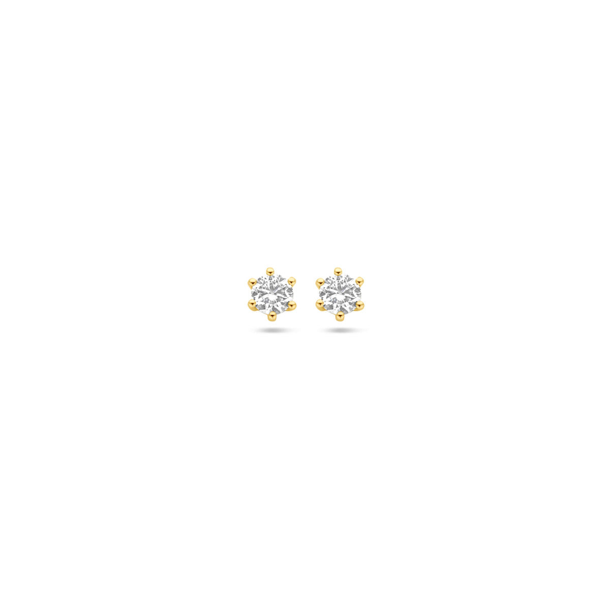 14krt geelgouden oorstekers zirkonia | 3mm