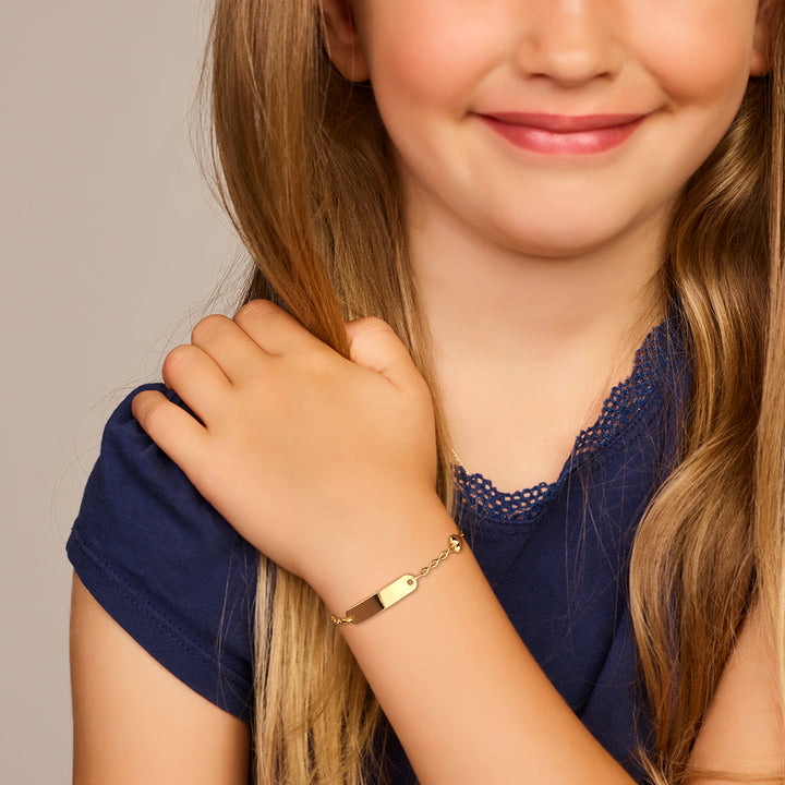 9krt geelgouden graveerarmband anker hartje plaat 4mm | 11-13cm