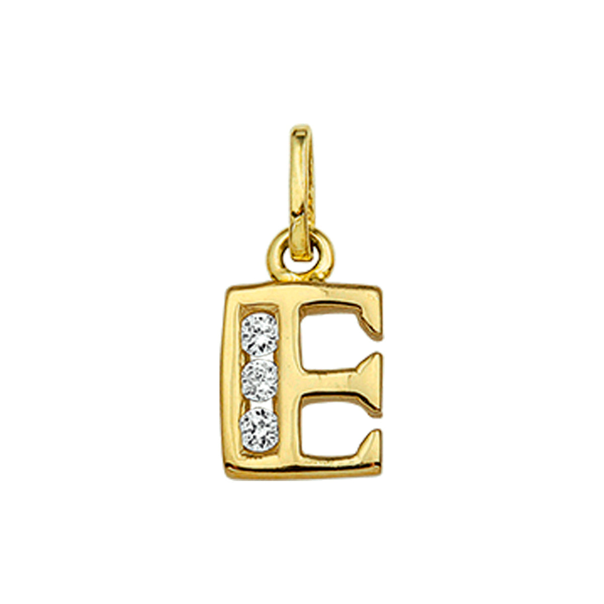 14krt geelgouden letter hanger zirkonia | 6x11mm