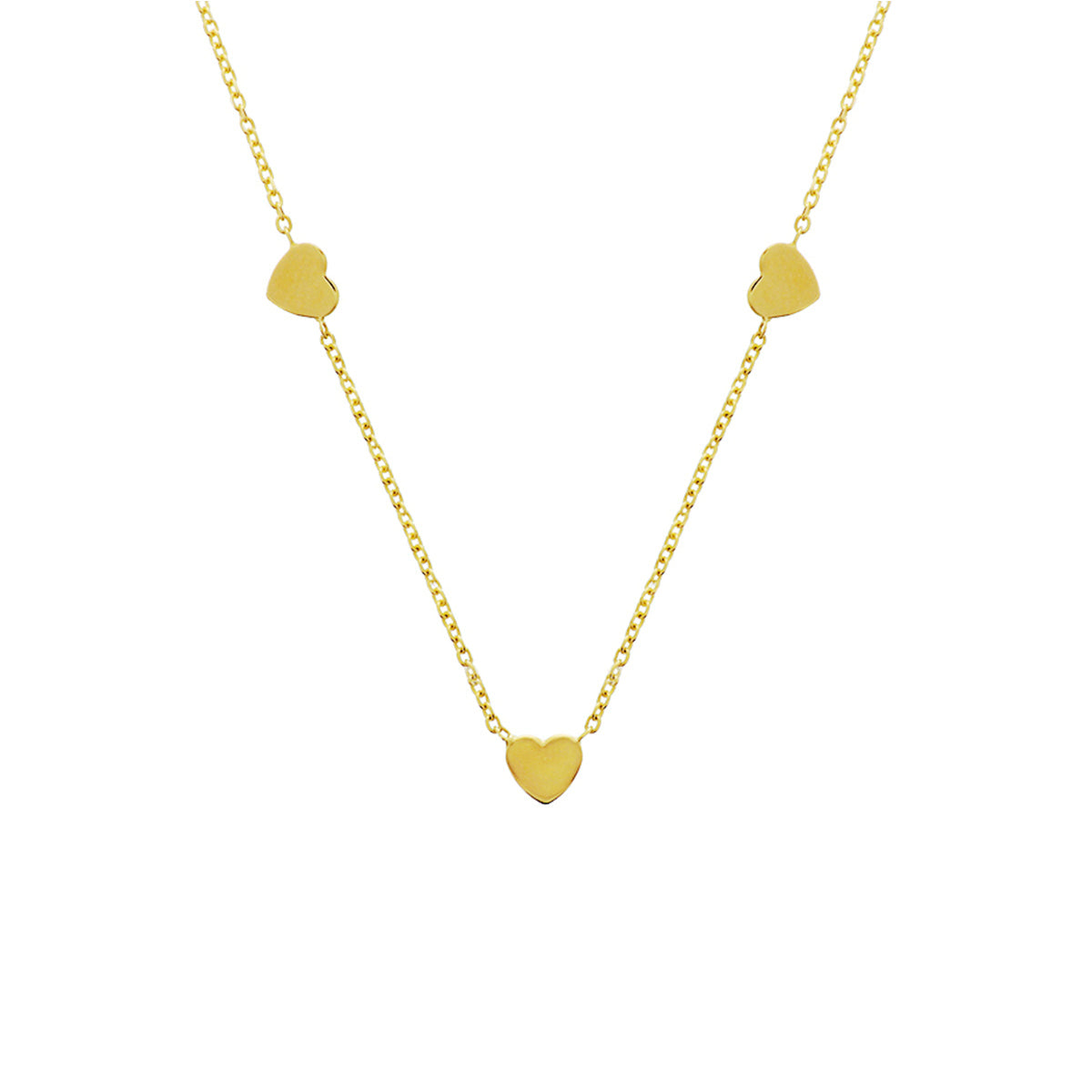 14krt geelgouden collier hart 42-44 cm