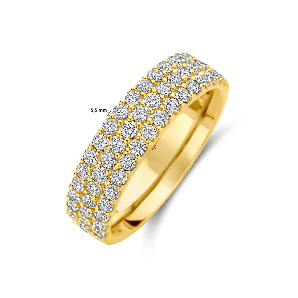 14krt geelgouden ring met diamant 1.13ct HSI | 5.5mm