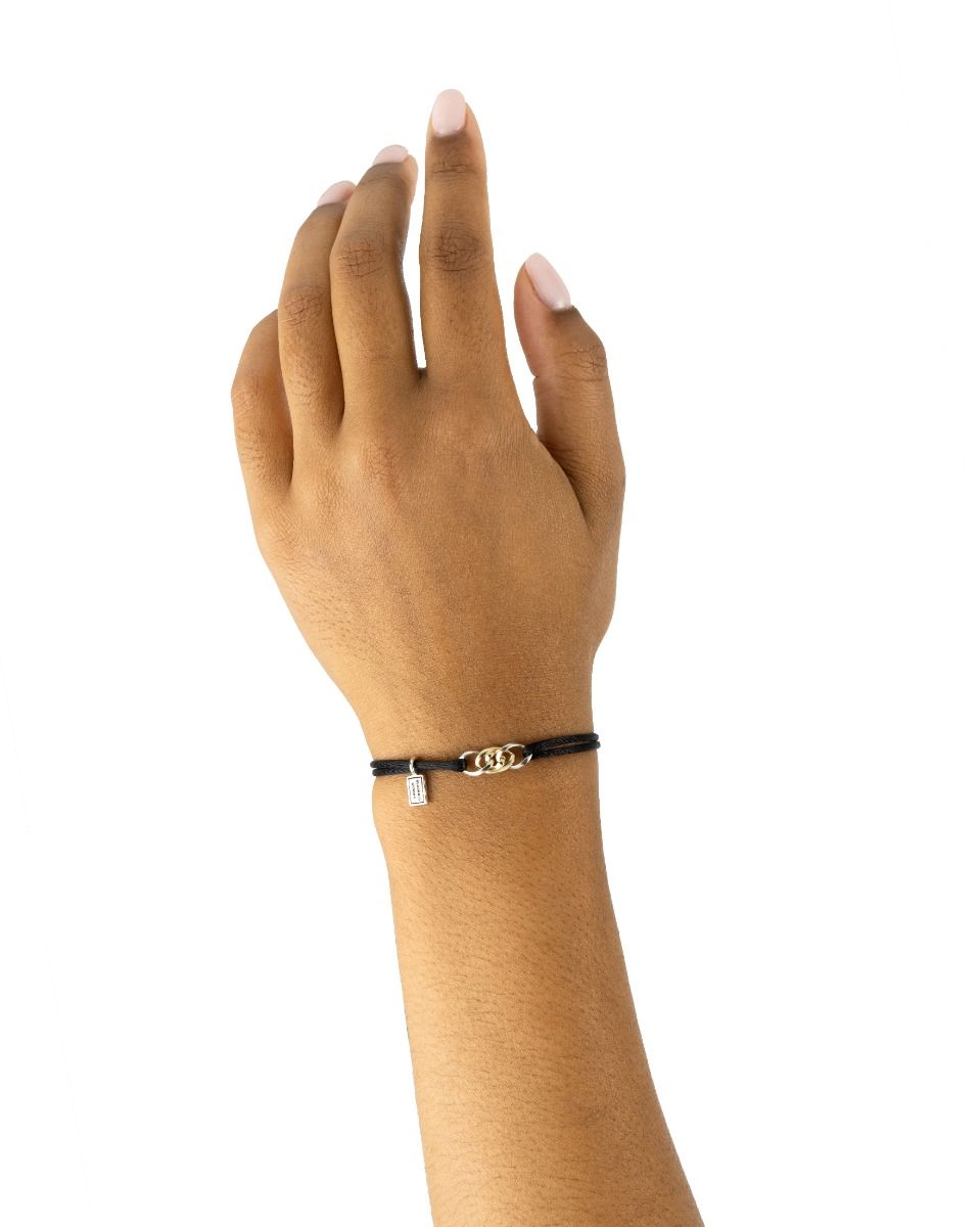 BUDDHATOBUDDHA - Armband Nathalie bicolor koord zwart | M