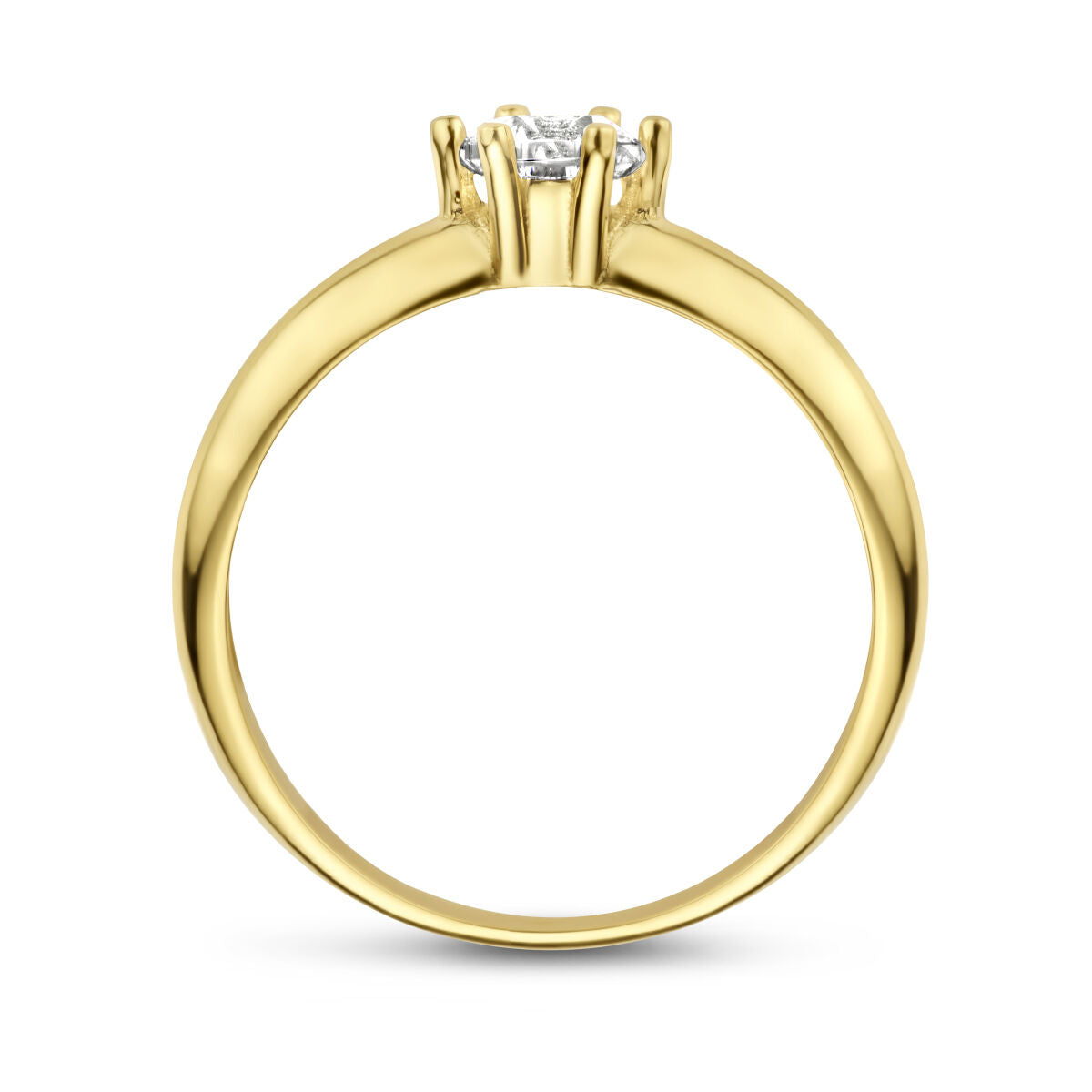 14kt geelgouden ring zirconia 5,5mm