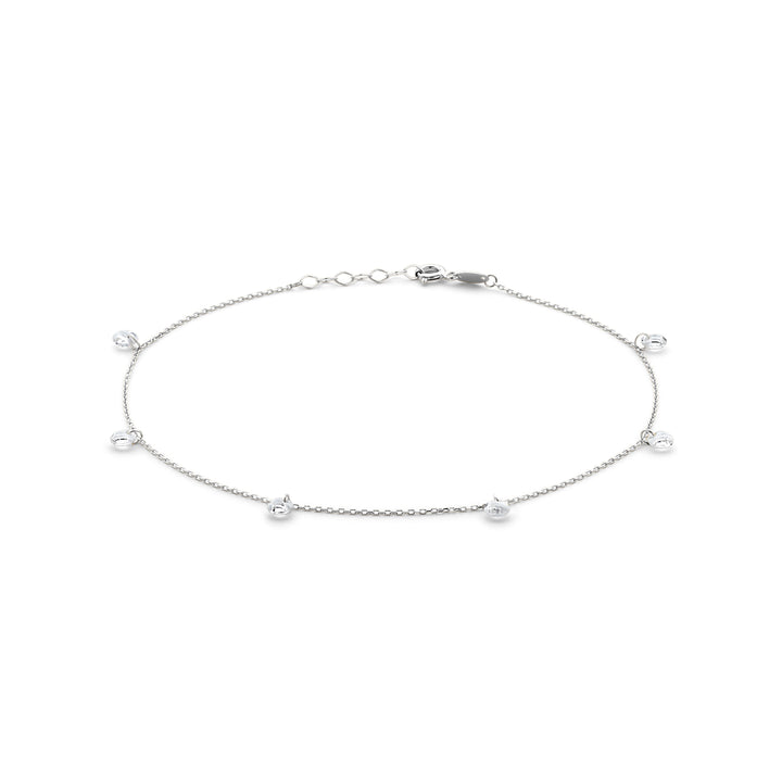 Zilveren enkelbandje zirkonia | 24-26cm