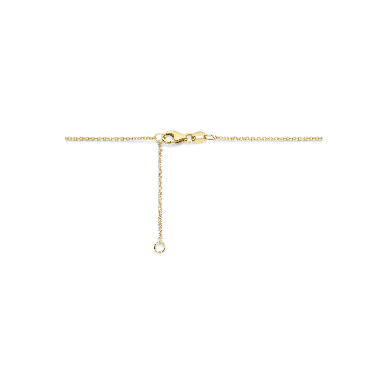 14krt geelgouden collier met amethist en diamant 0.15ct HSI | 42-45cm