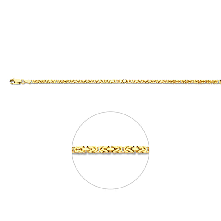 14krt geelgouden konings armband massief 2,5mm- 19cm