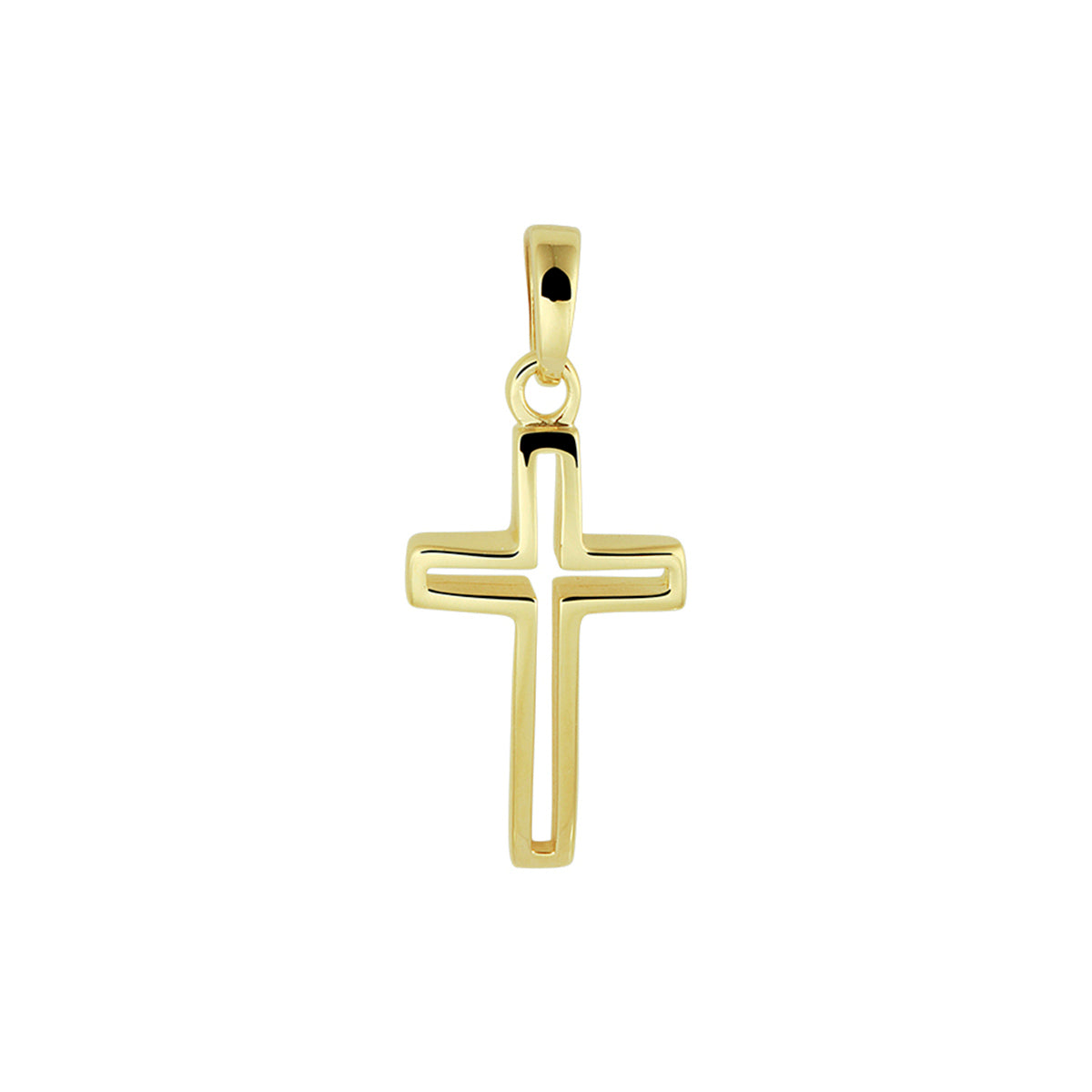 14krt geelgouden hanger kruis 17x10,5mm