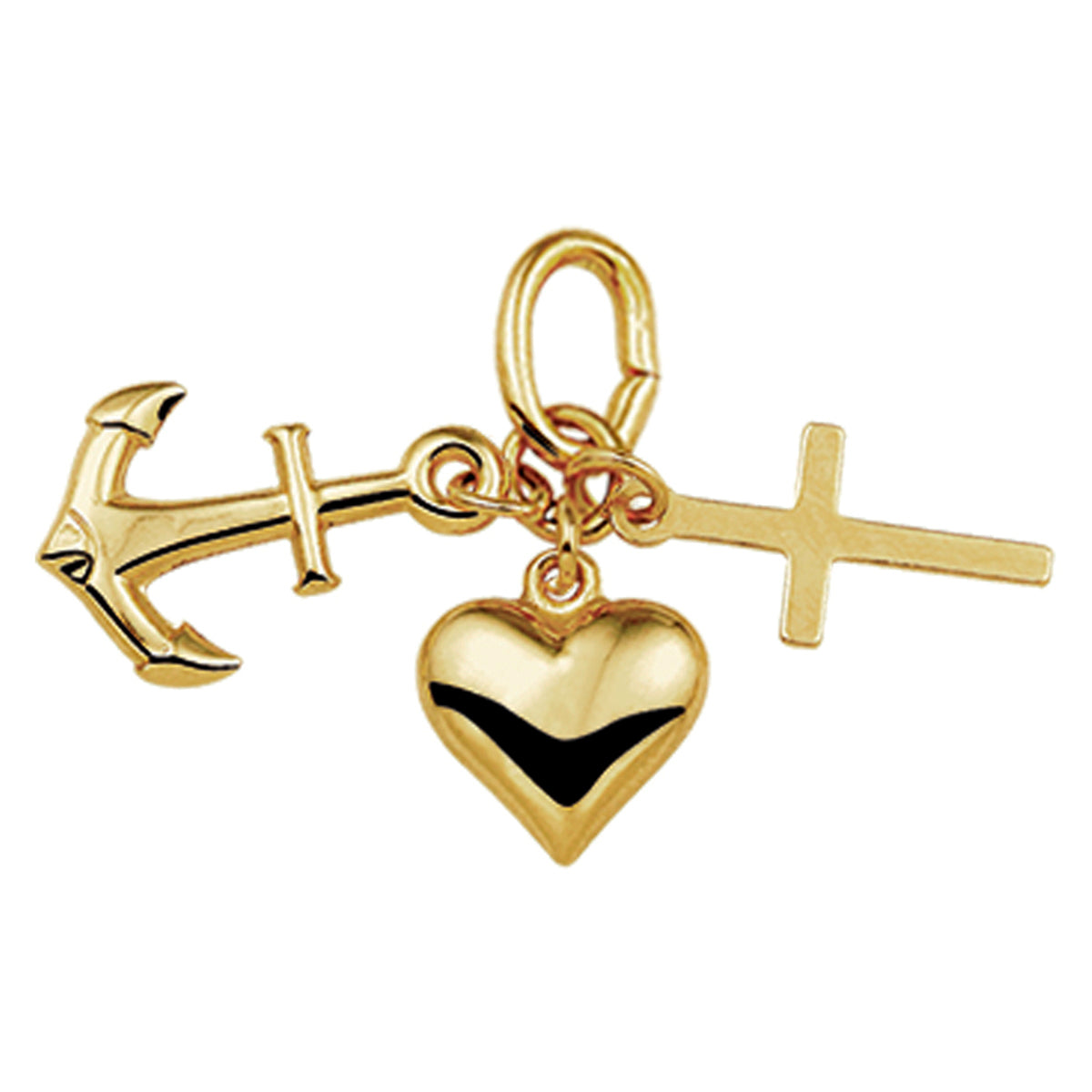 14krt geelgouden hanger geloof, hoop en liefde | 20mm