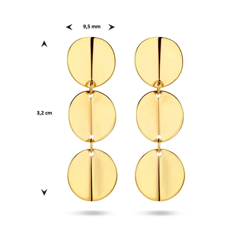 14krt geelgouden oorhangers | 3.2x9.5mm