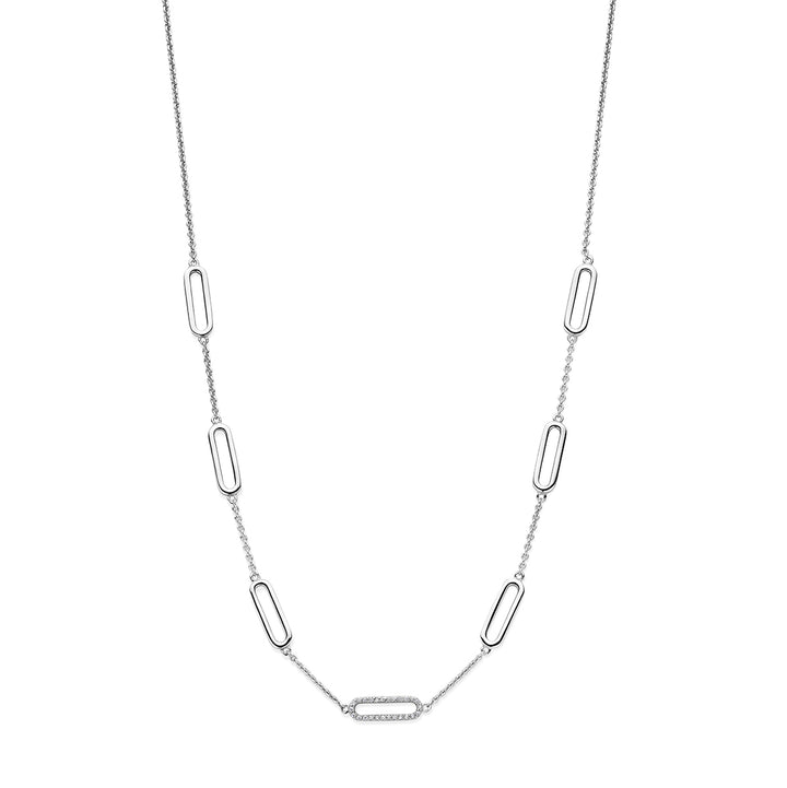 Zilveren collier zirkonia | 42-45cm