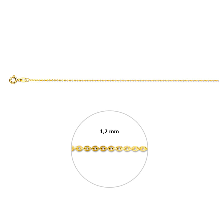 14krt geelgouden collier anker plat 1,2mm - 41-43-45cm