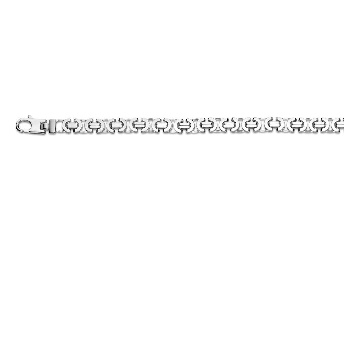 Zilveren armband konigs plat 6,5mm massief | 21cm