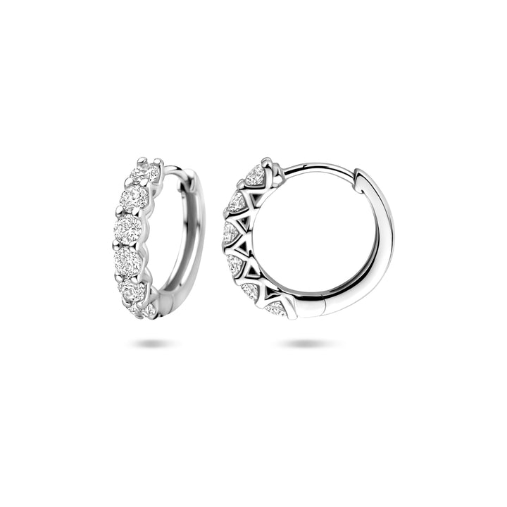 Zilveren klapoorringen zirkonia | 2,5x14,5 mm
