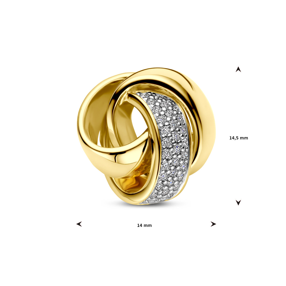 14krt geelgouden hanger "knoop" met 0.14ct HSI diamant