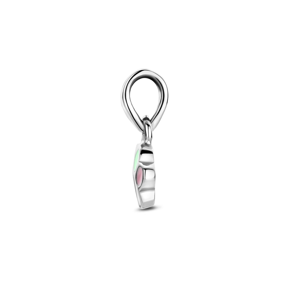 Zilveren hanger emaille hondenpoot | 12mm