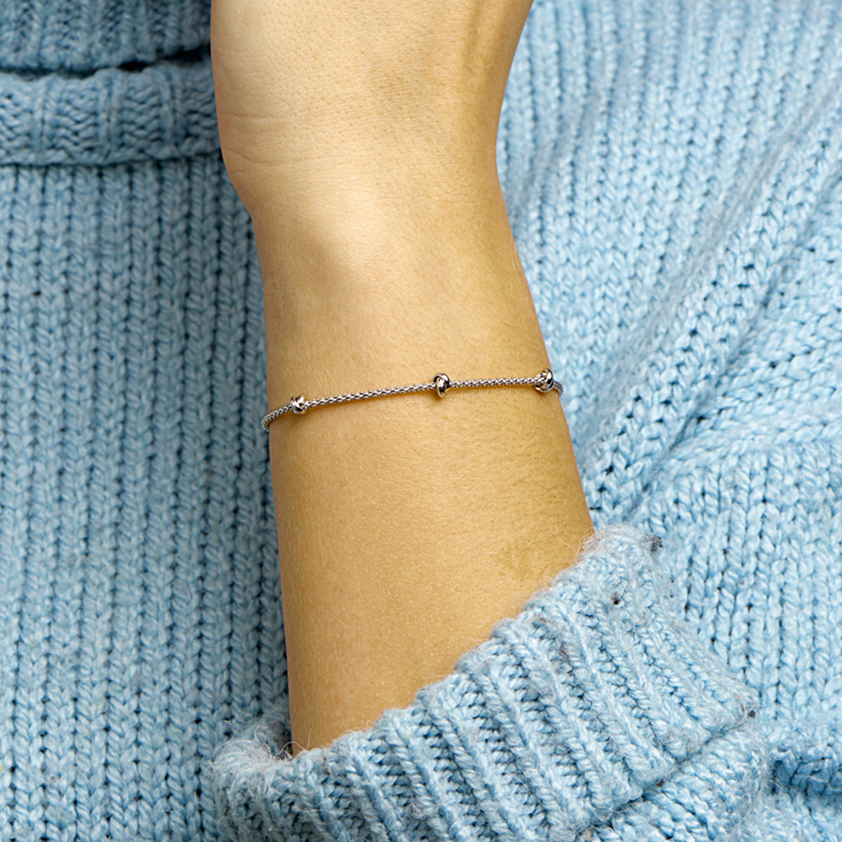 Zilveren armband knopen 4,5mm | 16-19cm