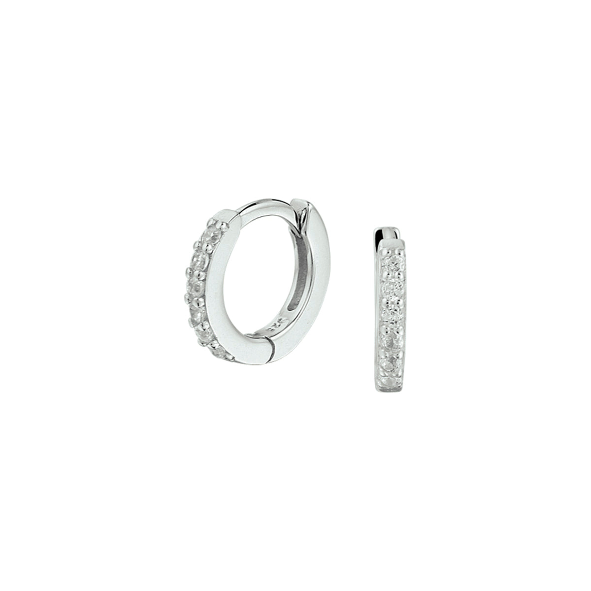 Zilveren klapoorringen zirkonia | 9,2x1,6mm