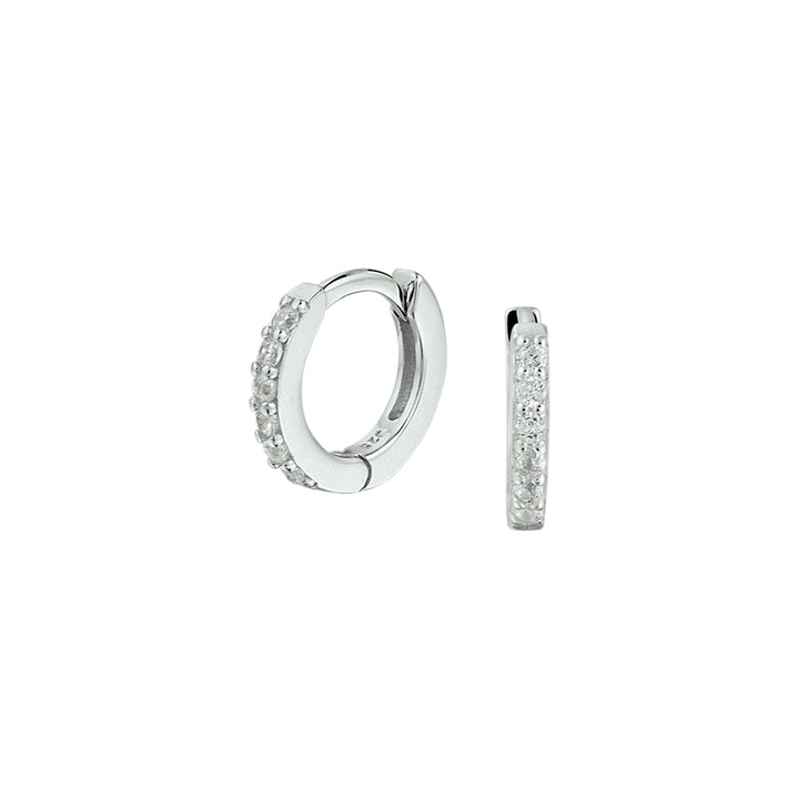 Zilveren klapoorringen zirkonia | 9,2x1,6mm