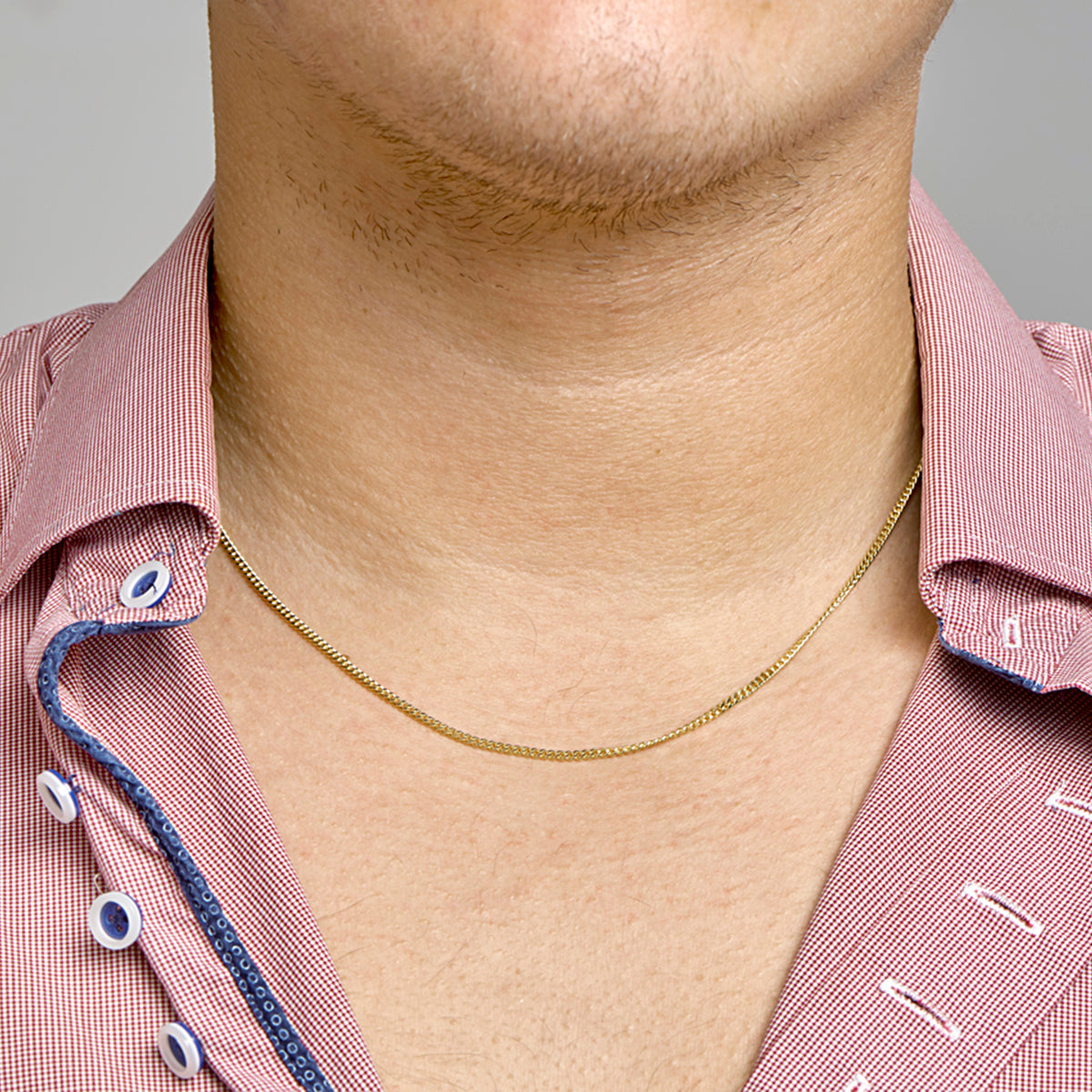 14krt geelgouden collier gourmette 4-zijdes geslepen 2,1 mm