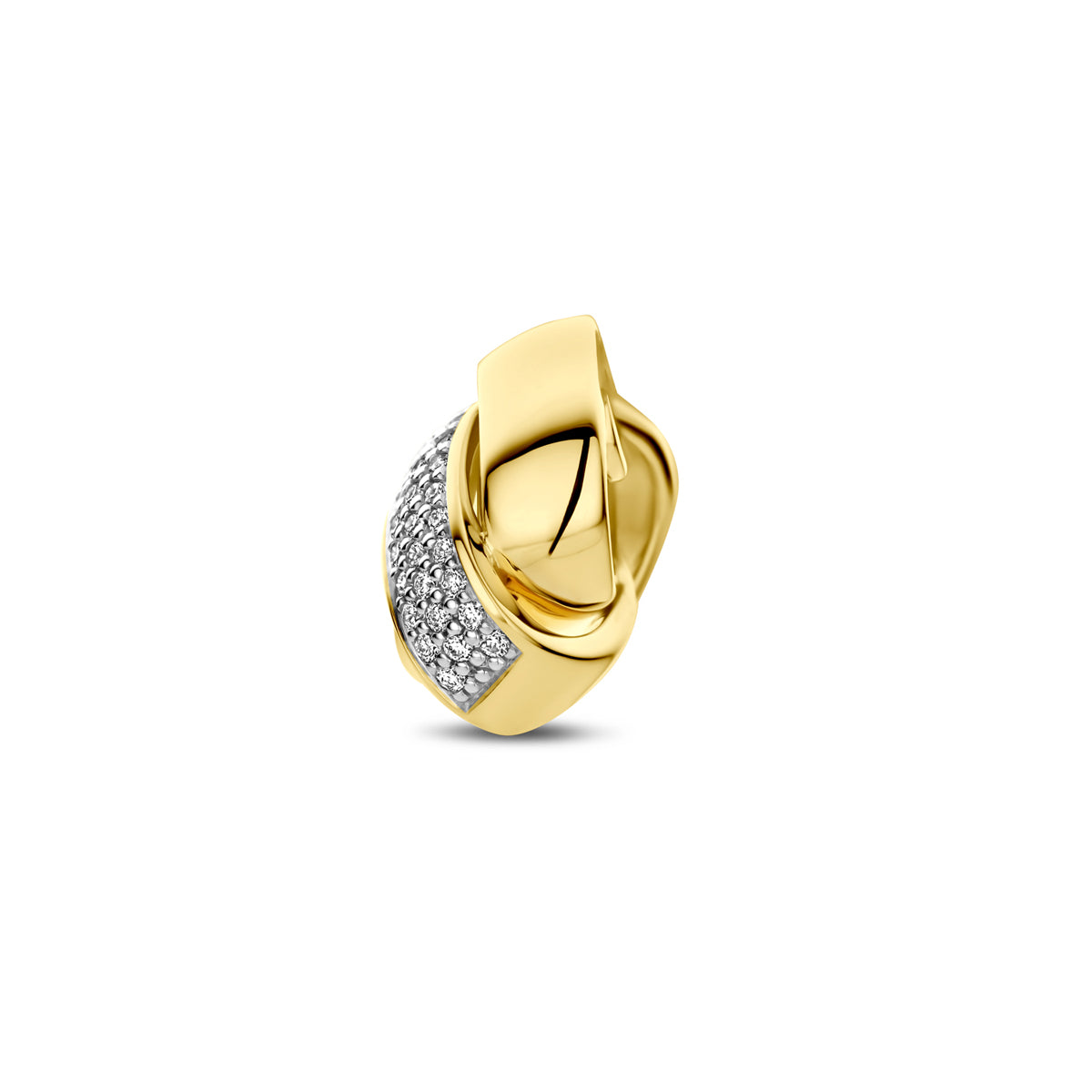 14krt geelgouden hanger "knoop" met 0.14ct HSI diamant