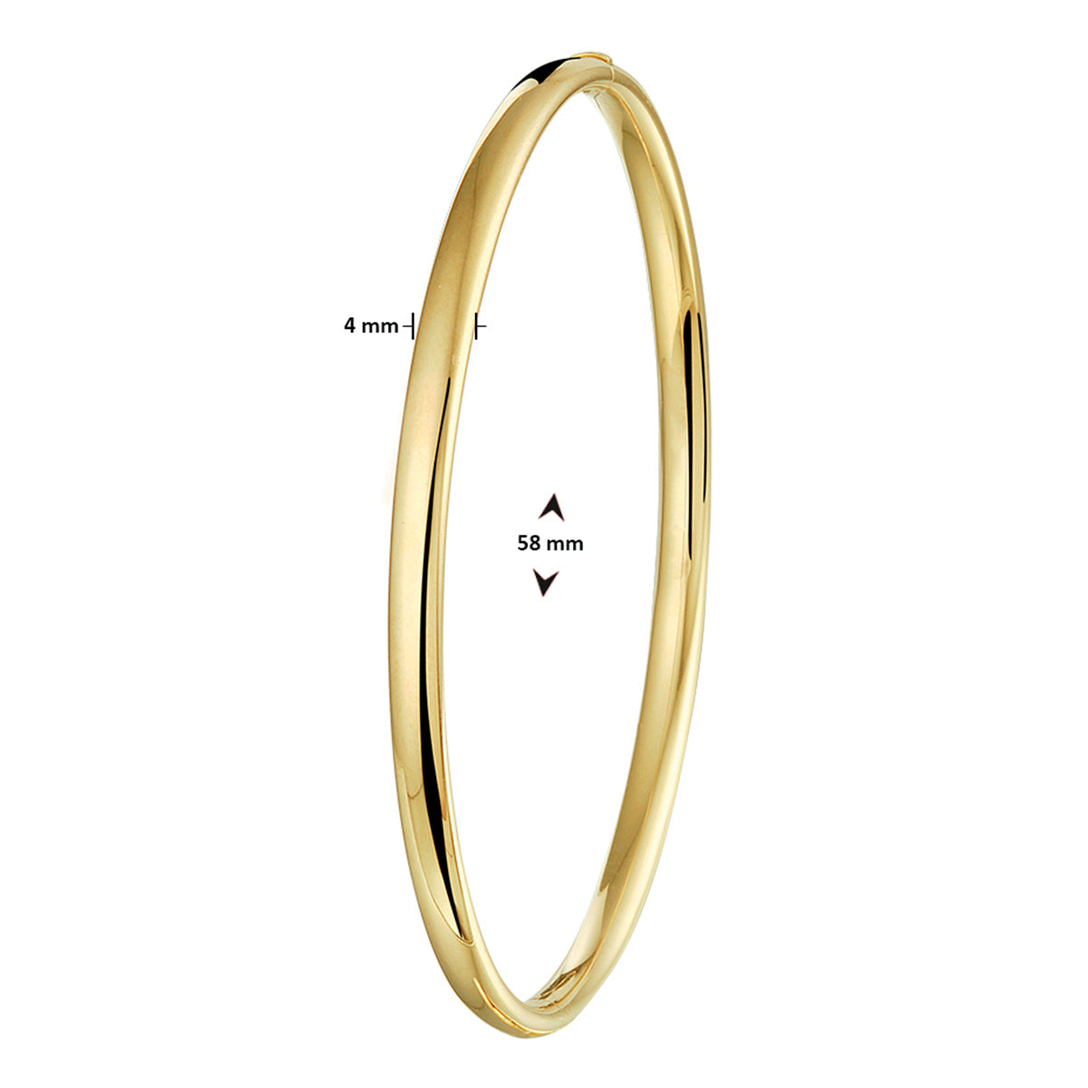 Silgold bangle ovale buis 4x58mm