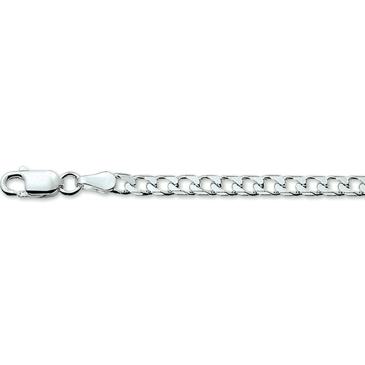 Zilveren lengtecollier - gourmette 6-zijdes geslepen 3mm
