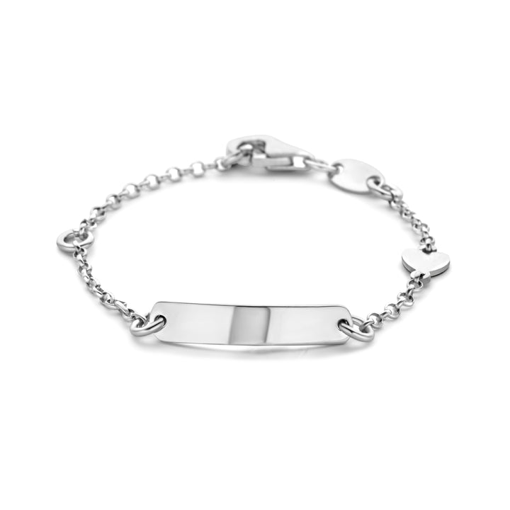Zilveren graveerarmband hart plaat 4,0mm | 11-13cm