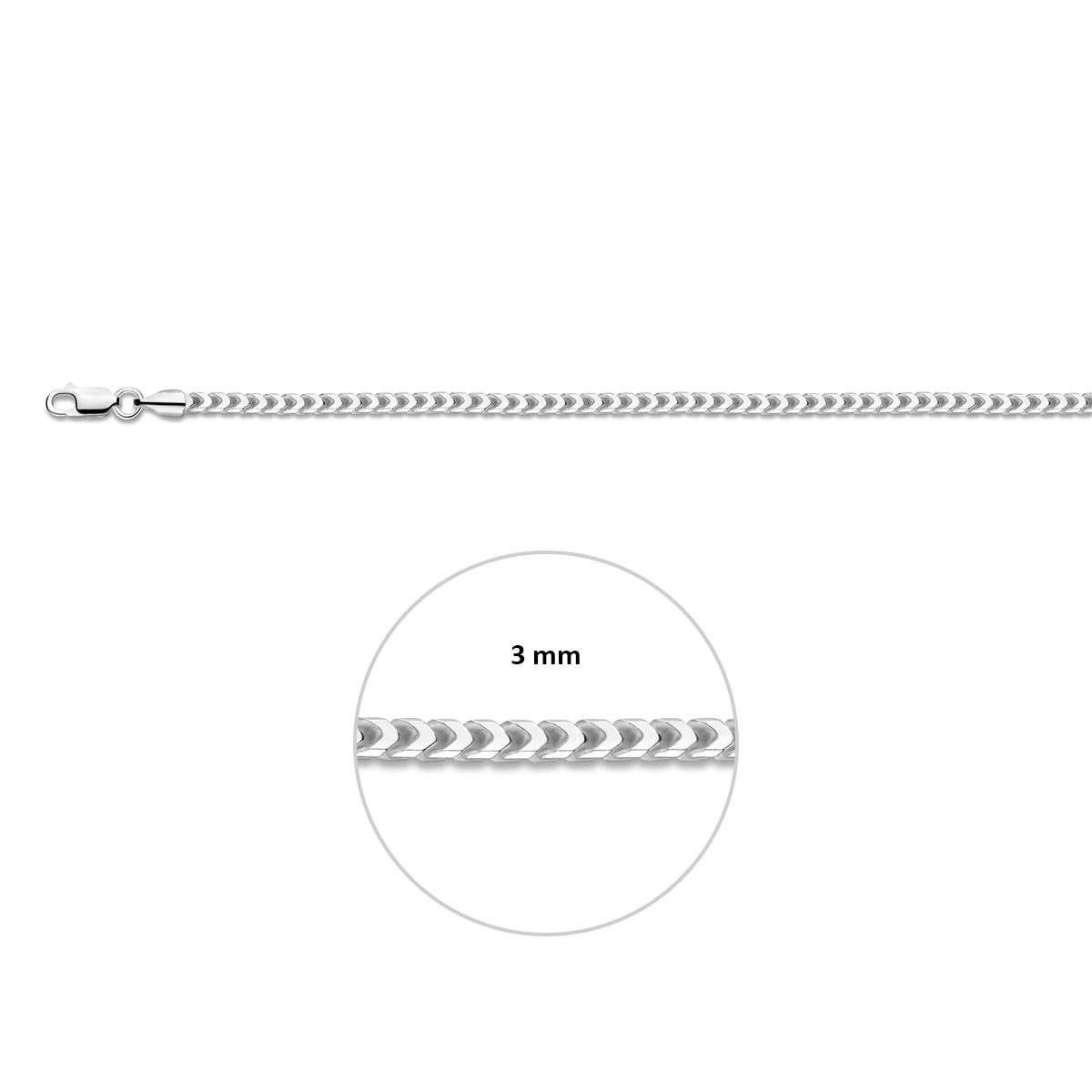 Zilveren lengtecollier - gourmette 3mm