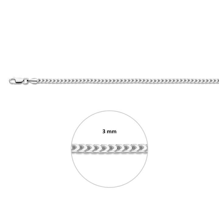 Zilveren lengtecollier - gourmette 3mm