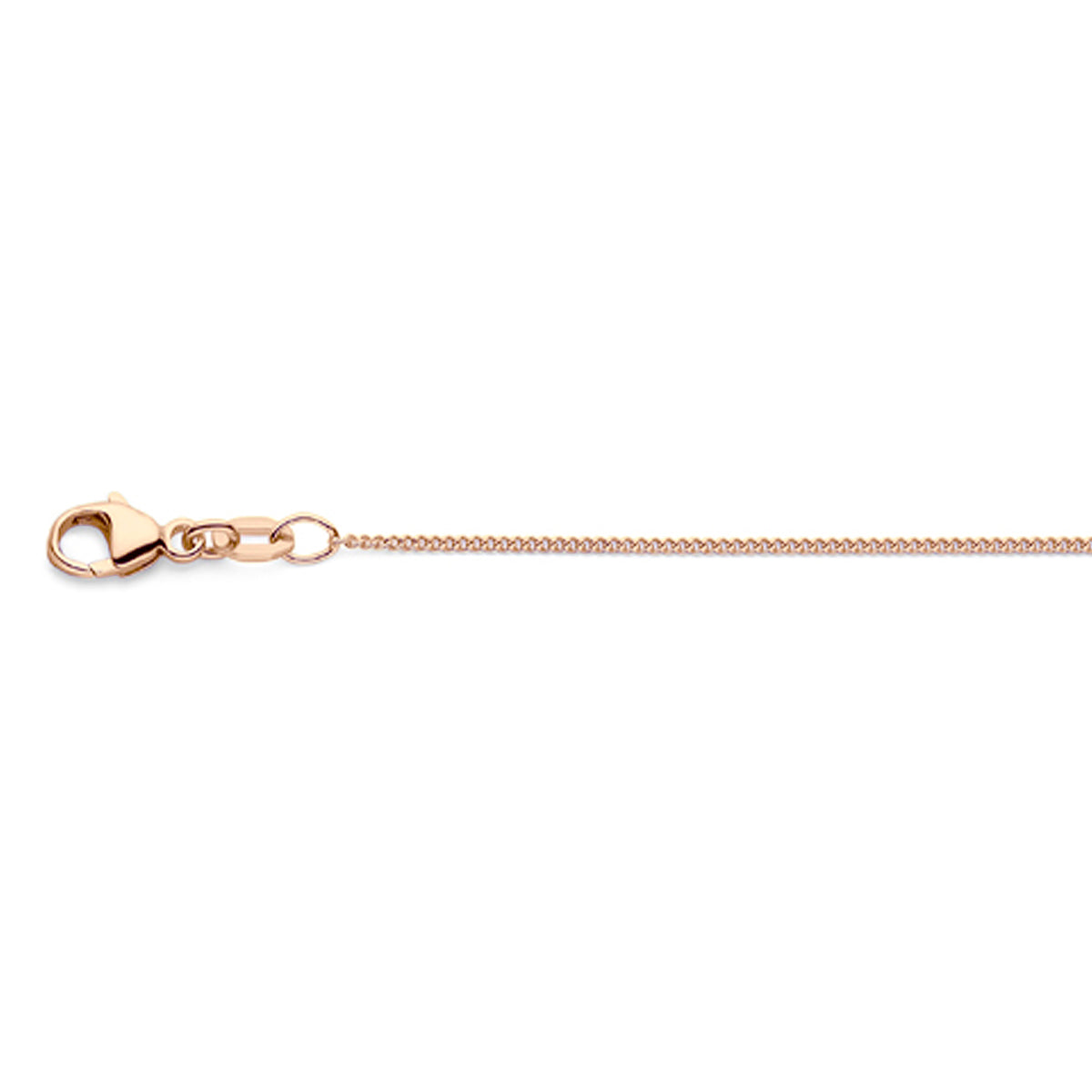 14krt rosé gouden collier gourmette 4-zijdes geslepen 1,0 mm - 41-43-45cm