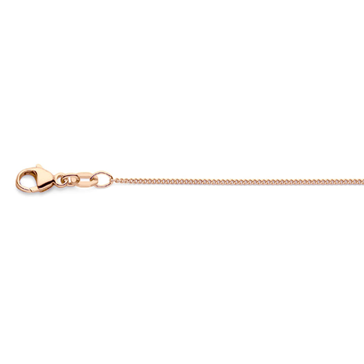 14krt rosé gouden collier gourmette 4-zijdes geslepen 1,0 mm - 41-43-45cm