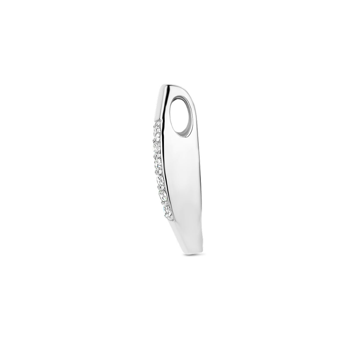 zilveren hanger zirkonia ijsmat 17x8,5mm